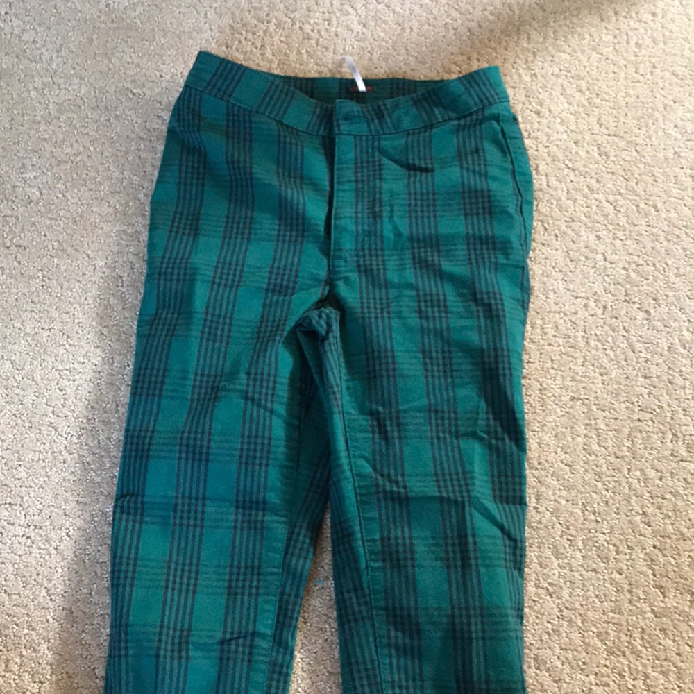 free people plaid pants high waisted skinny